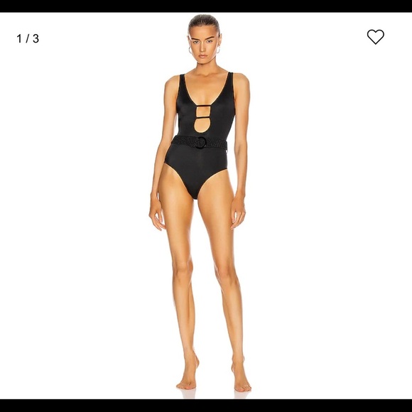 Solid & Striped Beatrice One Piece Braided Belt Black Swimsuit $188 - Picture 2 of 12
